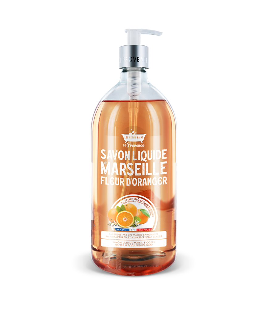 Savon liquide 1L Fleur d'Oranger Les Petits Bains de Provence