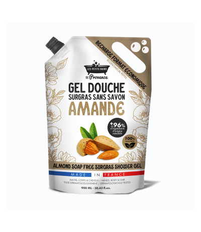 Recharge Gel Douche Amande 900ml - Les Petits Bains de Provence