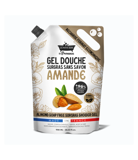 Recharge Gel Douche Amande 900ml - Les Petits Bains de Provence