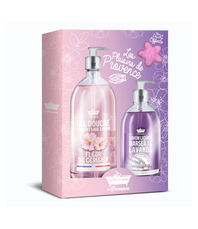 Les Plaisirs de Provence – Coffret Provence : Gel Douche 1L & Savon Liquide Marseille