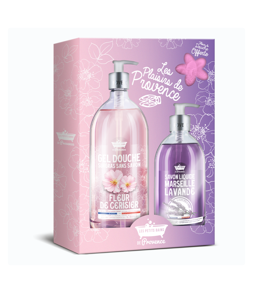 Les Plaisirs de Provence – Coffret Provence : Gel Douche 1L & Savon Liquide Marseille