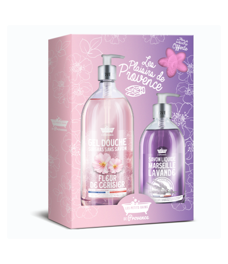 Les Plaisirs de Provence – Coffret Provence : Gel Douche 1L & Savon Liquide Marseille