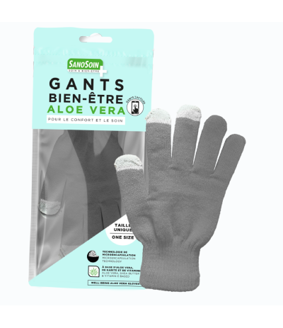 Gants Bien-Être Aloe Vera SANOSOIN - Hydratants & Tactiles (Gris, Noir, Rose)