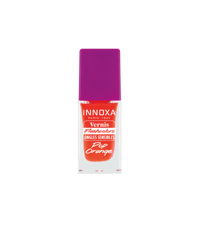 Vernis Fluorescent Ongles Sensibles Pop Orange 8ml – Innoxa Paris 1920